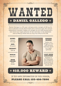 Black and Beige Vintage Criminal Wanted Poster