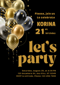 21st Birthday Invite Template - Downloadable to edit